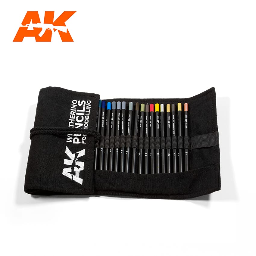 AK Interactive - Weathering pencils full range cloth case