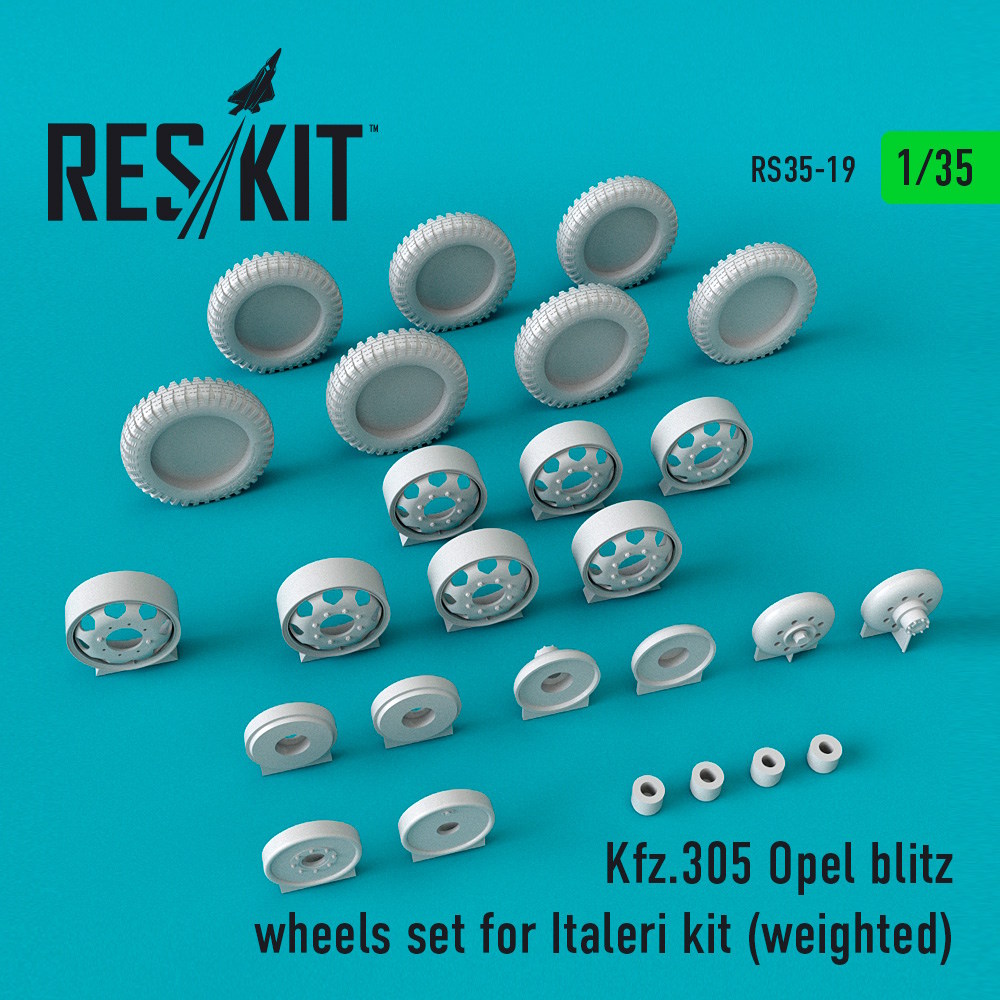 1/35 Kfz.305 Opel blitz wheels set for Italeri Kit (weighted) for Italei kits