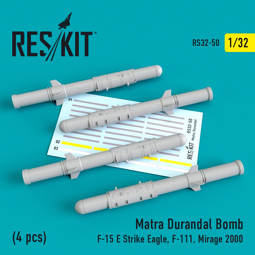 1/32 Matra Durandal Bomb (4 pcs) (F-15 E Strike Eagle, F-111, Mirage 2000) for Kitty Hawk, kits