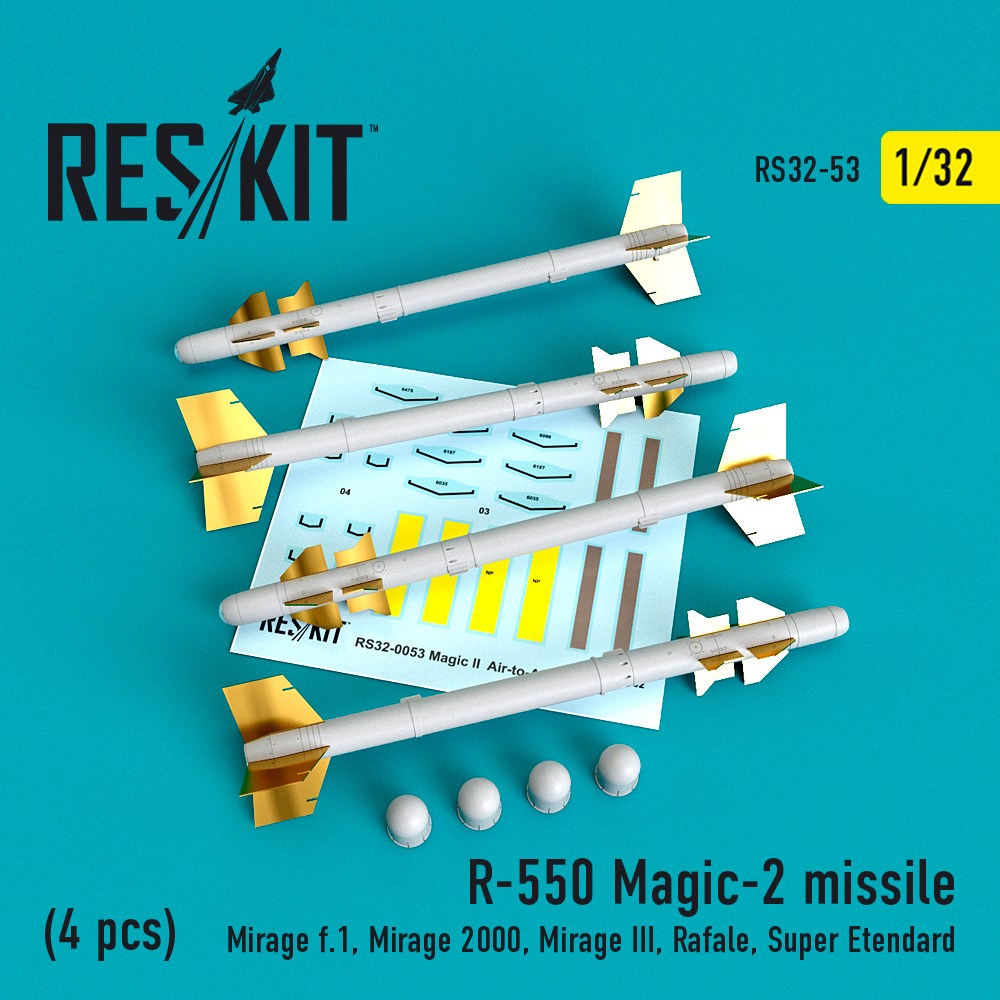 1/32 R-550 Magic-2 missile (4 pcs) (Mirage f.1, Mirage 2000, Mirage III, Rafale, Super Etendard) for