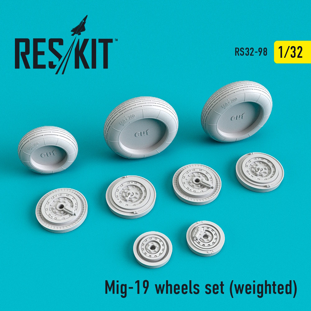 1/32 Mig-19 wheels set (weighted) for Trumpeter kits