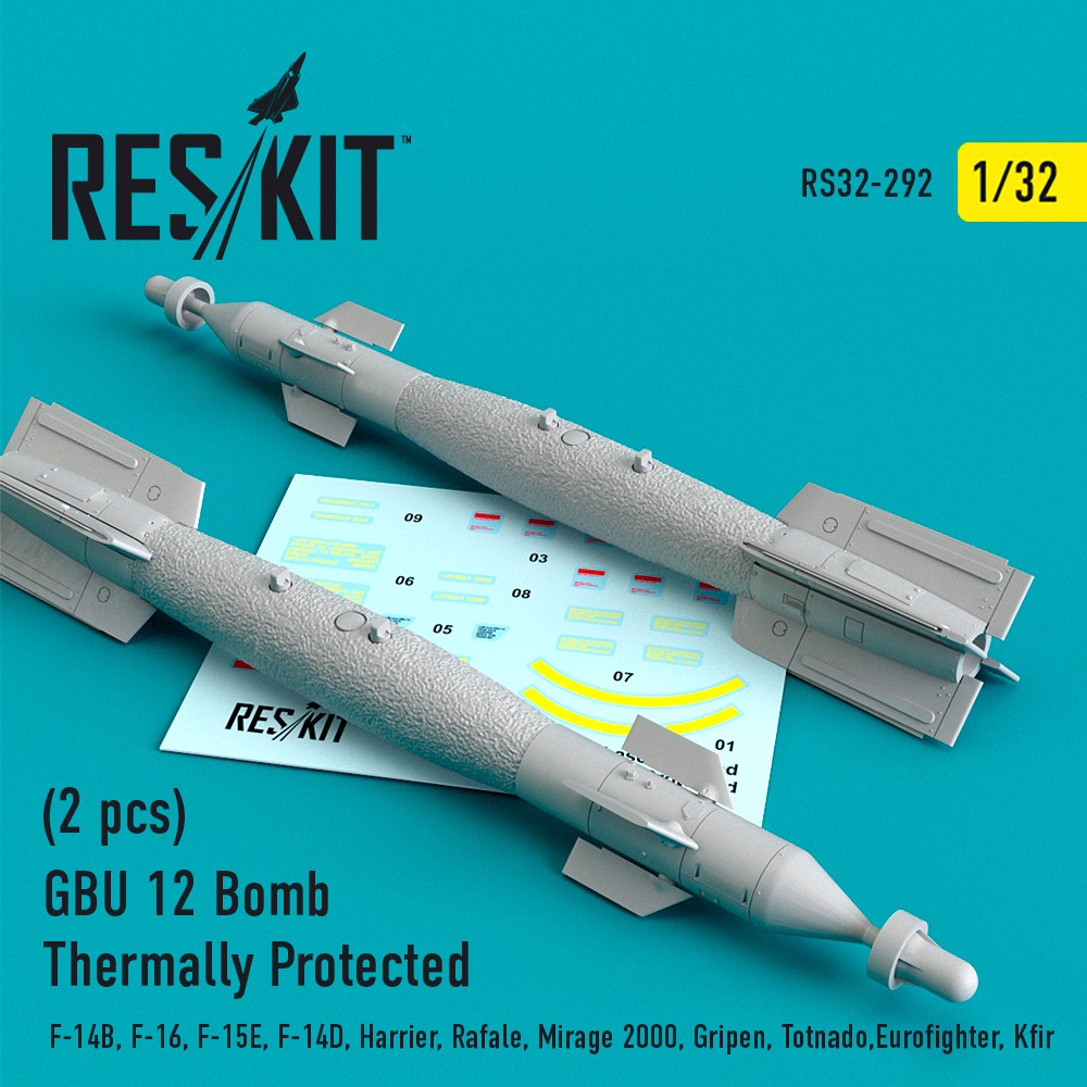 1/32 GBU 12 Bomb Thermally Protected (2 pcs) (F-14B, F-16, F-15E, F-14D, Harrier, Rafale, Mirage 200