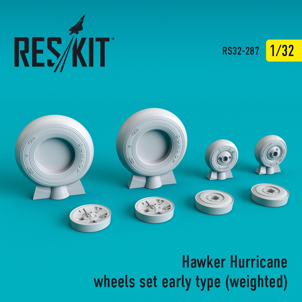 1/32 Hawker Hurricane wheels set early type  (weighted) for Revell, Monogram, Fly kits