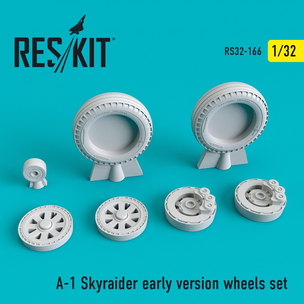 1/32 A-1 Skyraider early version wheels set for Zoukei Mura, Trumpeter kits