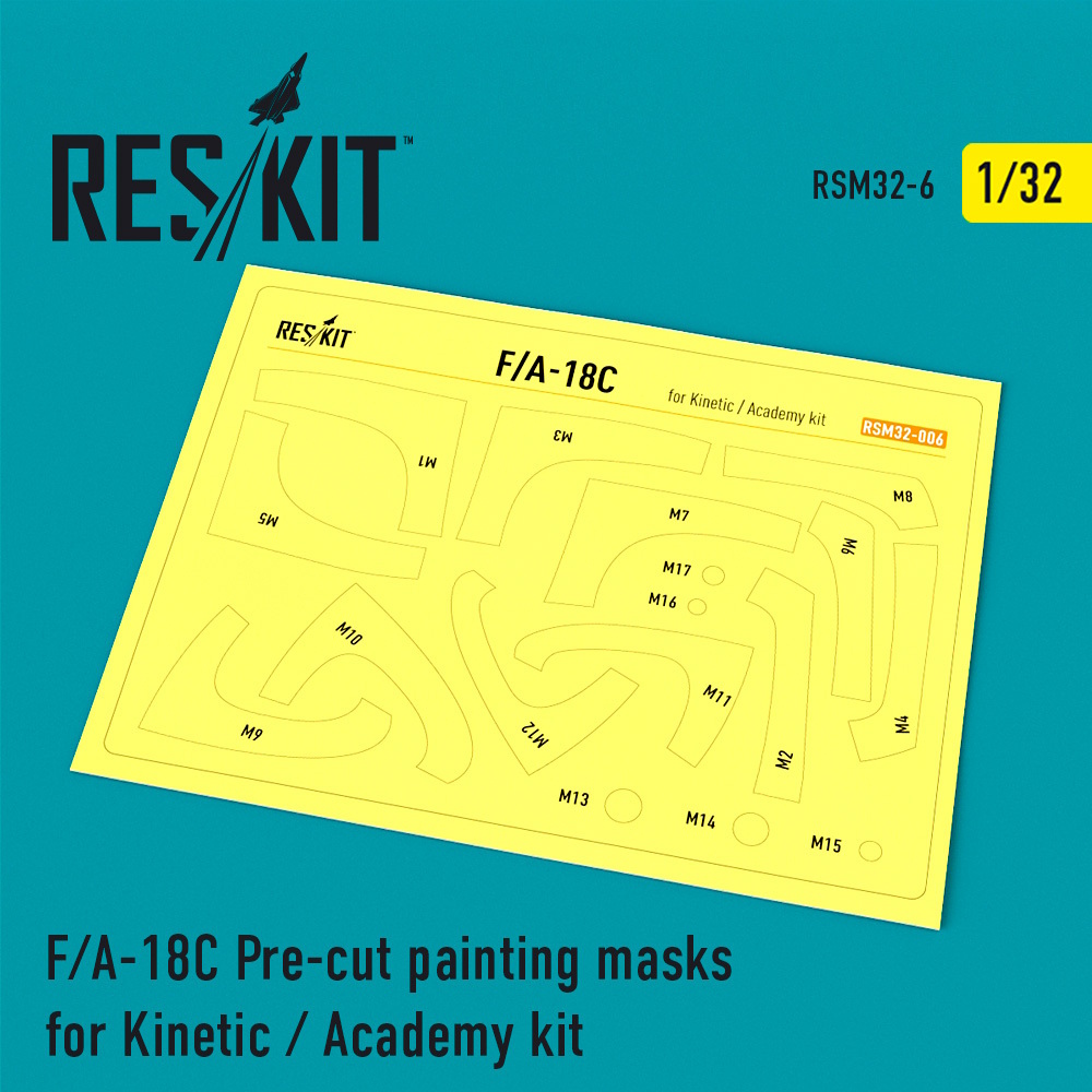 1/32 F/A-18C Pre-cut painting masks for Kinetic / Academy kits