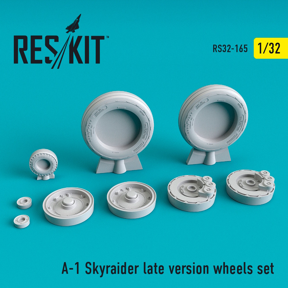 1/32 A-1 Skyraider late version wheels set for Zoukei Mura, Trumpeter kits