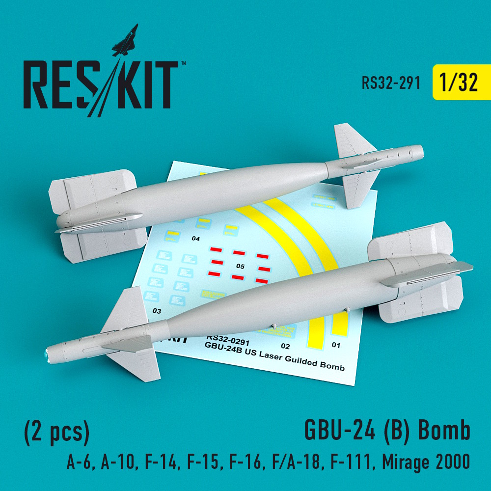 1/32 GBU-24 (B) Bomb (2 pcs)(A-6, A-10, F-14, F-15, F-16, F/A-18, F-111, Mirage 2000) for Aademy, Re