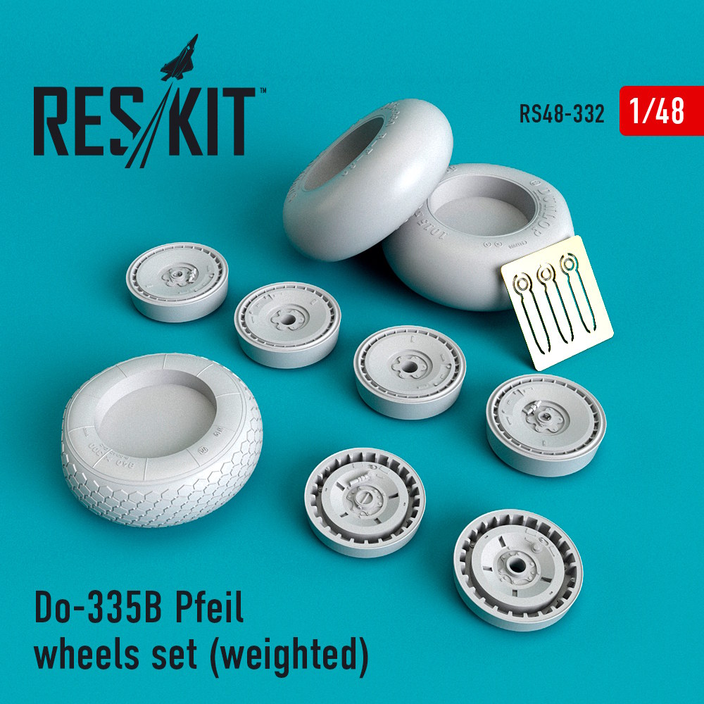 1/48 Do-335В Pfeil wheels set (weighted) for Monogram, Revell, Tamiya kits