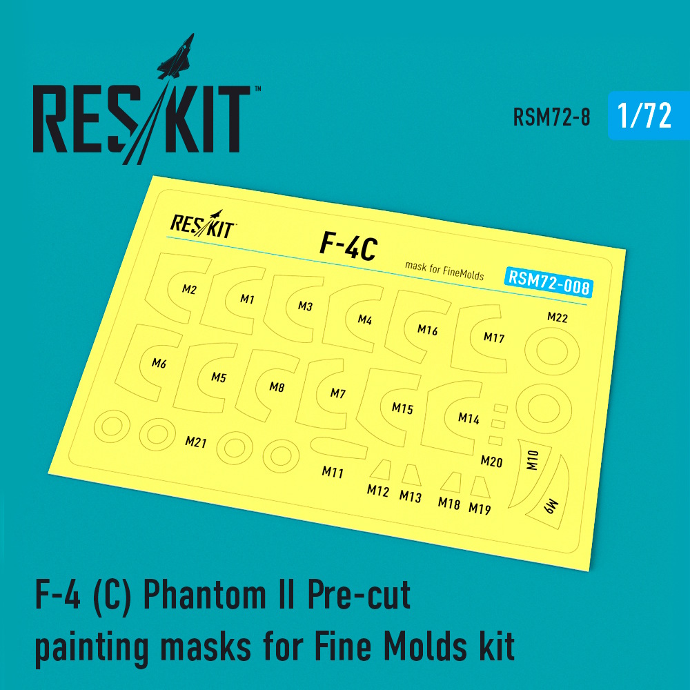 1/72 F-4 (C) Phantom II Pre-cut painting masks for FineMolds kits