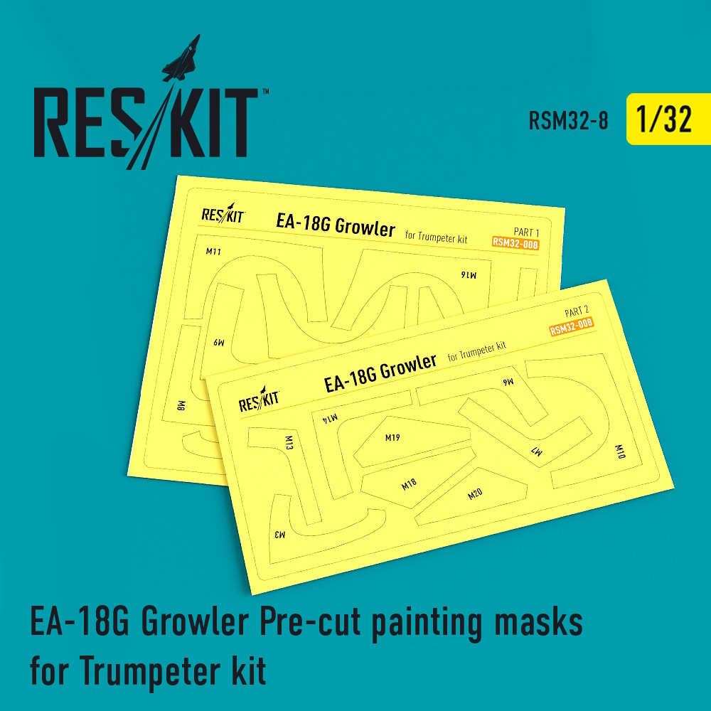 1/32 EA-18G Growler Pre-cut painting masks for Trumpeter kits