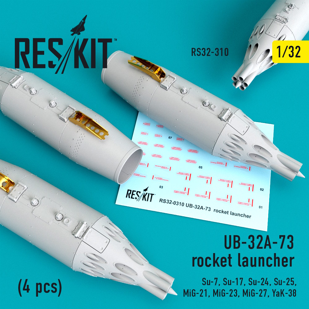 1/32 UB-32A-73 rocket launcher (4 pcs) (Su-7,Su-17,Su-24,Su-25,MiG-21,MiG-23,MiG-27,YaK-38) for Trum