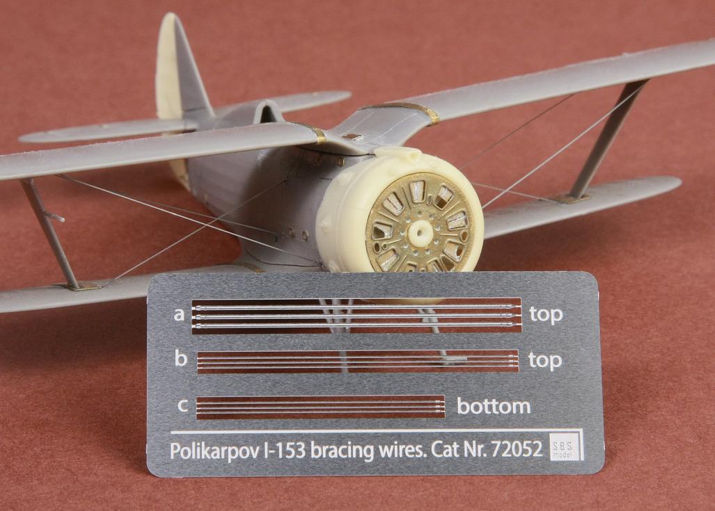 1/72 Polikarpov I-153 Chaika rigging wire set - PE for ICM/REVELL