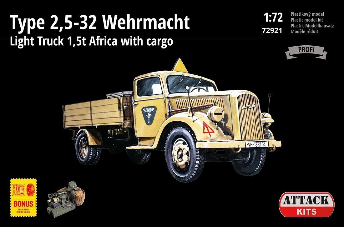 1/72 TYPE 2,5-32 WEHRMACHT, LIGHT TRUCK 1,5T AFRICA WITH CARGO