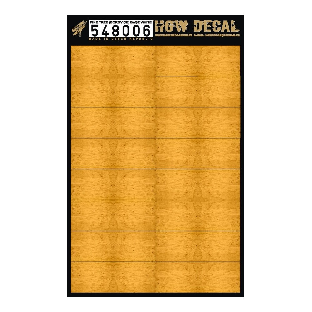 1/48 Pine Tree - Yellow Tone - Decals Wood Grain - base white 32 pc. 41 x 30 mm