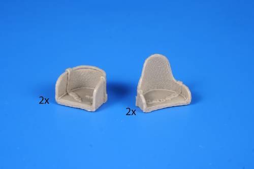 1/48 W I German Wicker Seats with seat belts (4 pc