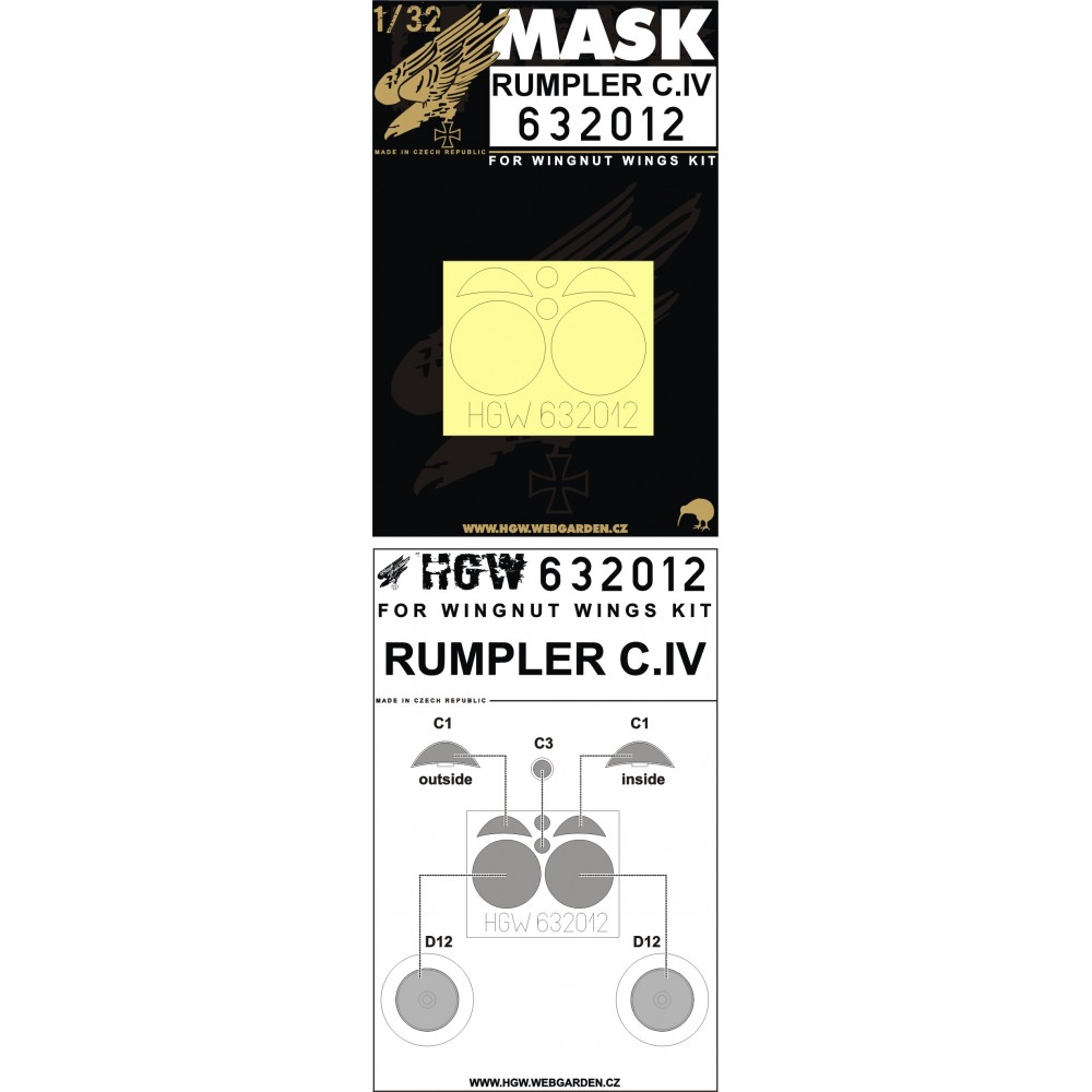 1/32 Rumpler C.IV - Masks - Wingnut Wings