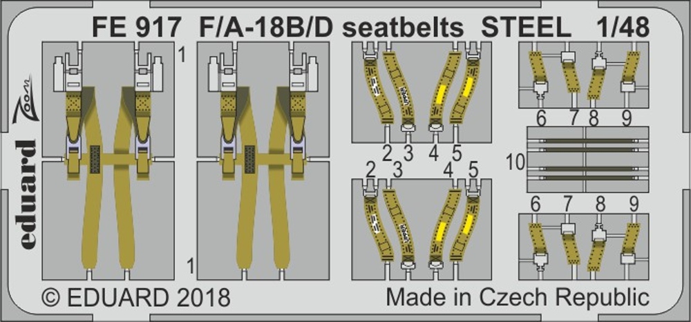 1/48 F/A-18B/D seatbelts STEEL  for KINETIC kit