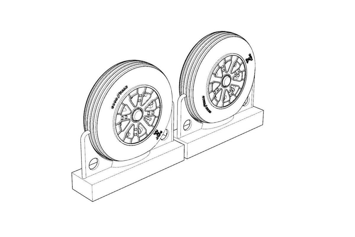 1/72 F4U Corsair Ribbed Thread Wheels set