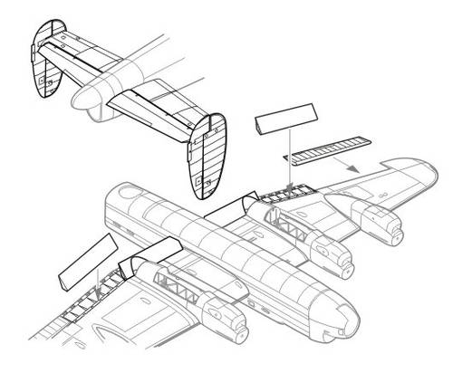 1/72 Lancaster Mk.I/II - control surfaces set for