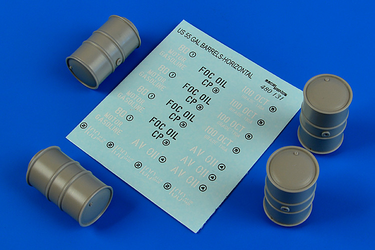 1/48 US 55 gallon barrels (horizontal position)