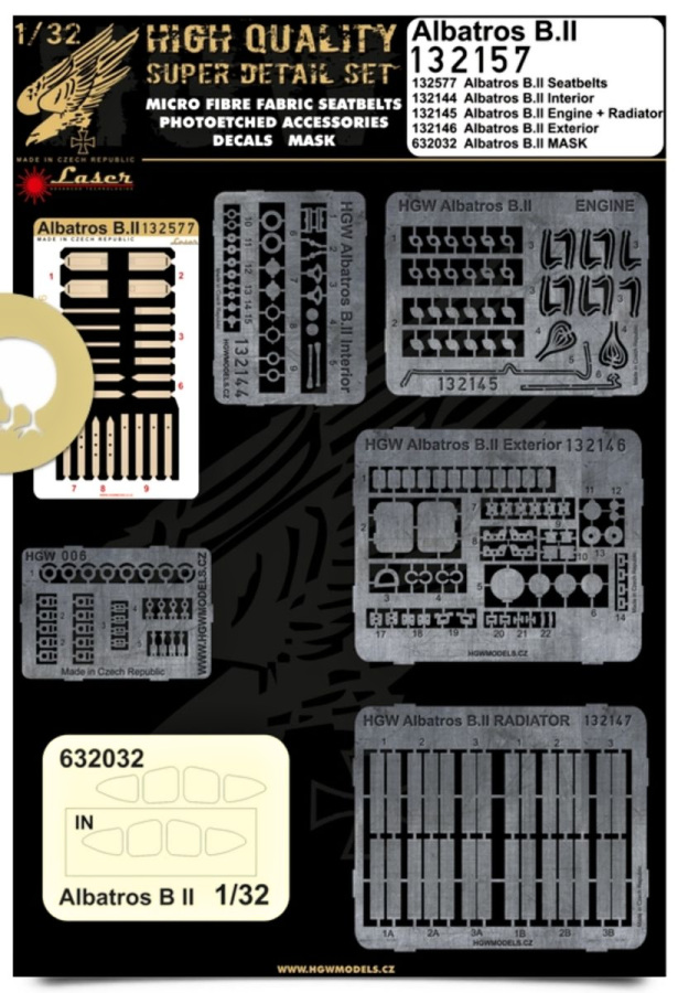 1/32 Albatros B.II - Photo-etched Sets  - Wingnut Wings