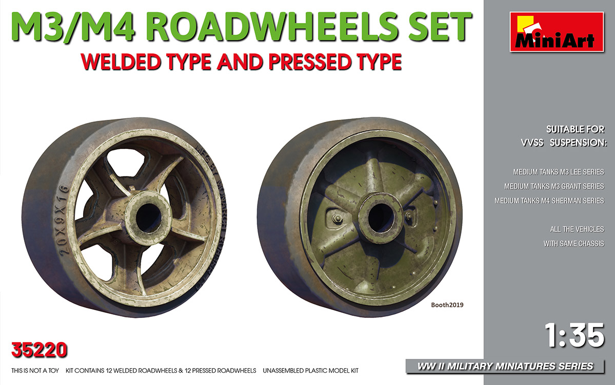 1/35 M3/M4 ROADWHEELS SET. WELDED TYPE AND PRESSED TYPE