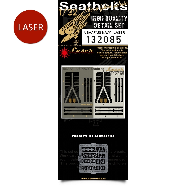 1/32 USAAF + US NAVY - Fabric Seat Belts  - pre-cut (laser)