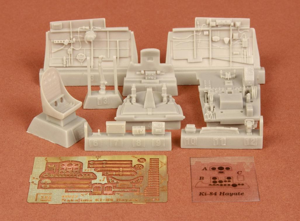 1/48 Ki-84 Hayate (Frank) cockpit set - Resin + PE for Hasegawa