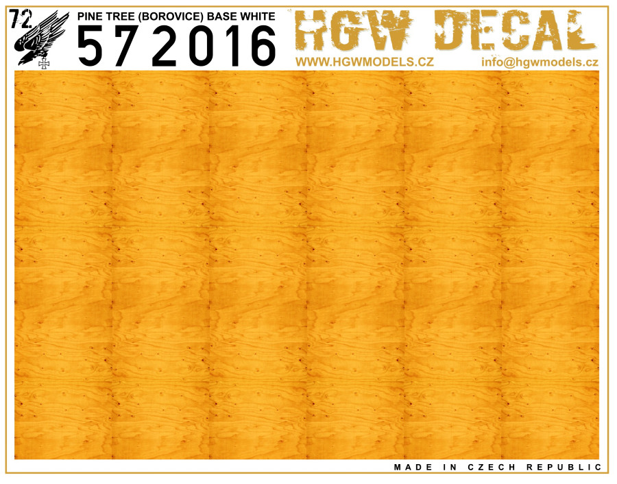 1/72 Pine Tree - Yellow - Decals Wood Grain - base white sheet: A5