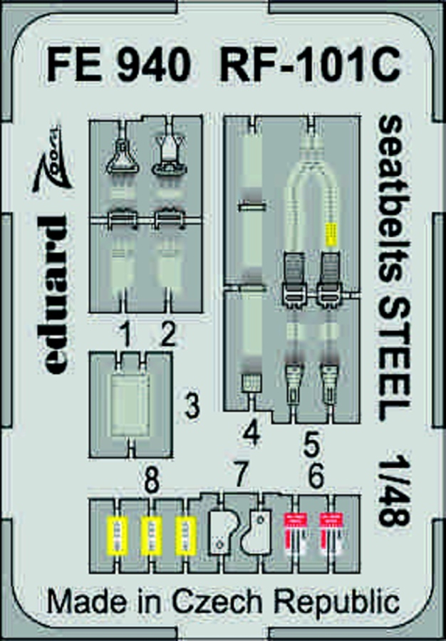 1/48 RF-101C seatbelts STEEL  for KITTY HAWK kit