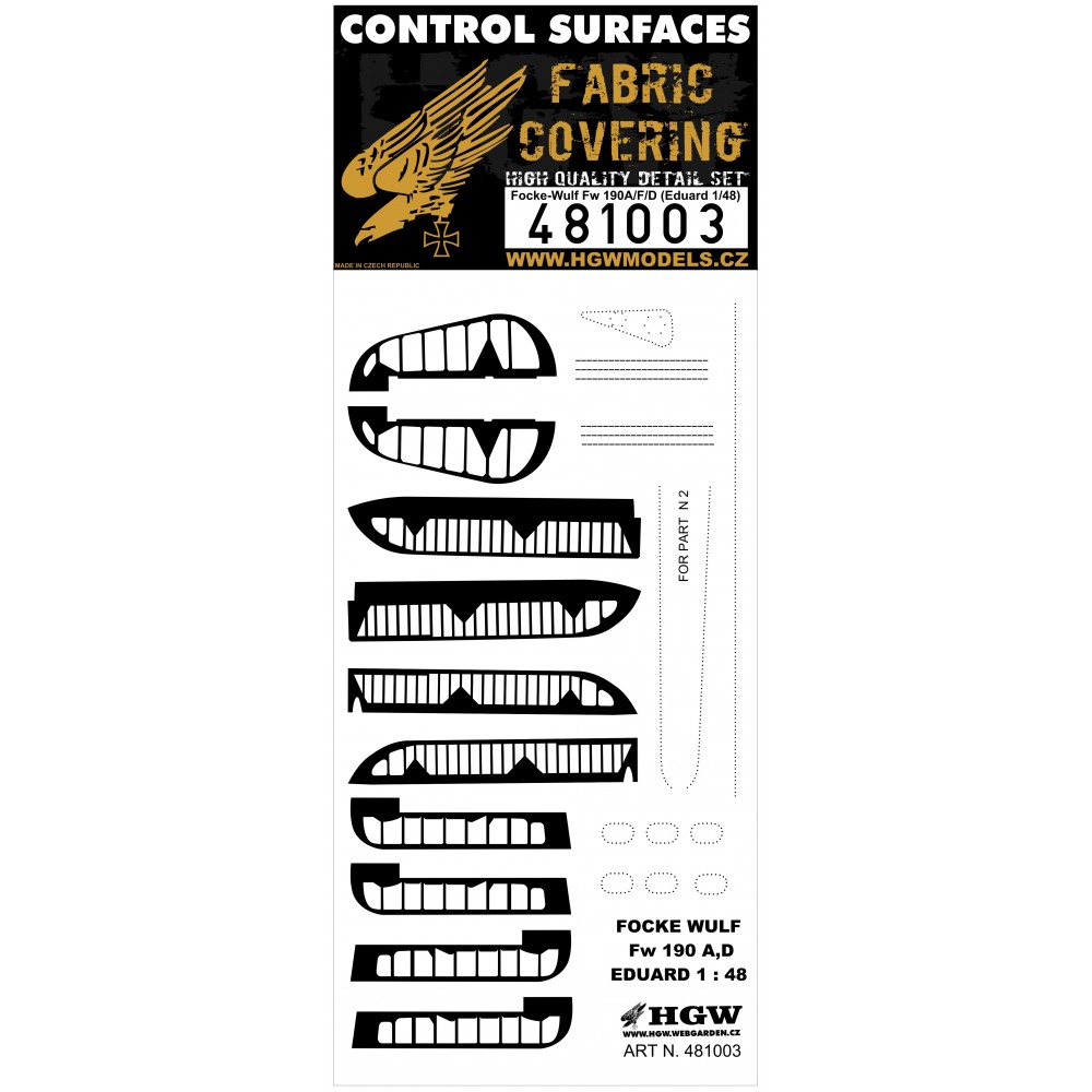 1/48 Focke-Wulf Fw 190A / D / F - Control Surfaces - scale 1/48