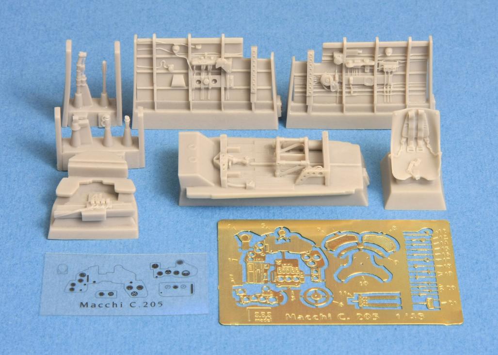 1/48 Macchi C 205 Veltro cockpit set - Resin + PE for Hasegawa