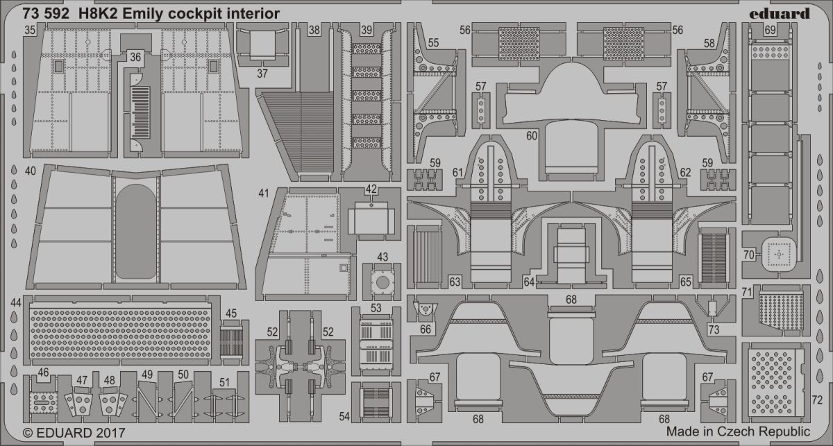 1/72 H8K2 Emily cockpit interior for HASEGAWA kit