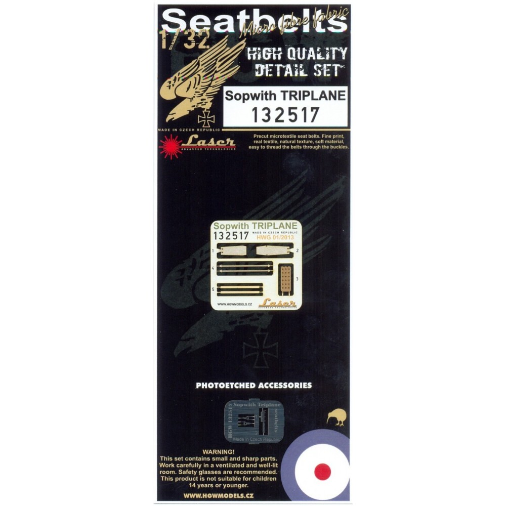 1/32 Sopwith Triplane - Fabric Seat Belts  - pre-cut (laser) Wingnut Wings