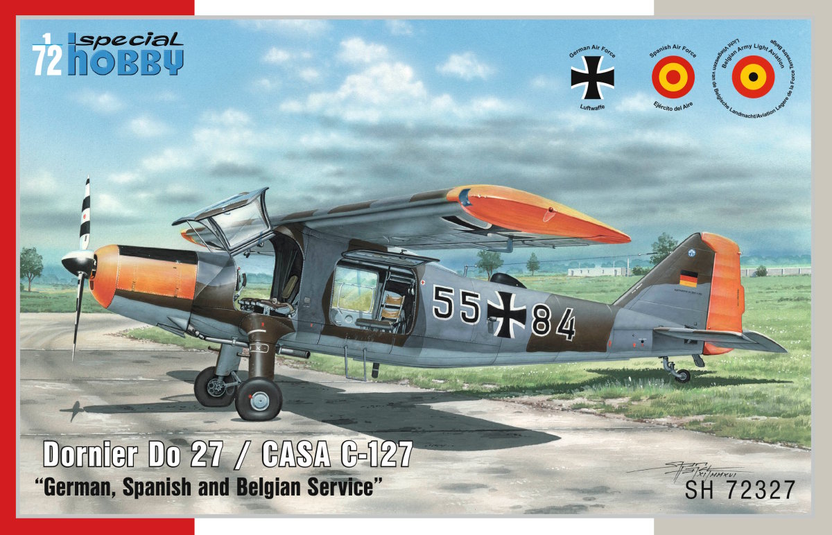 Plastikový model letadla 1/72 Dornier Do 27 "German, Spanish and Belgian Service"