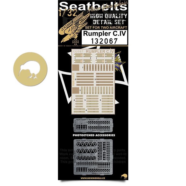 1/32 Rumpler C.IV - Fabric Seat Belts  - 2 sets Wingnut Wings