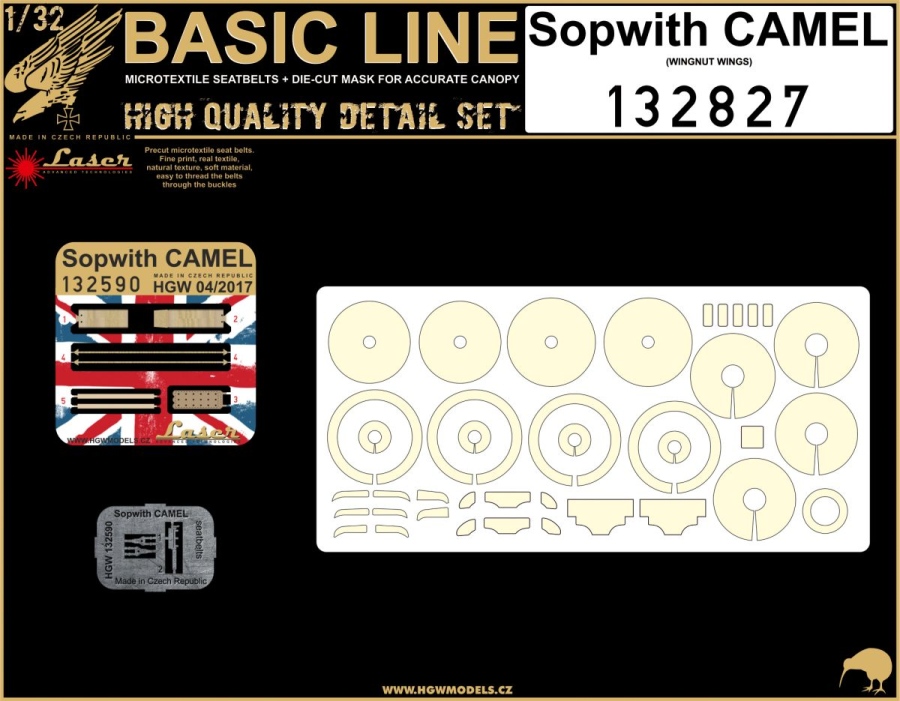 1/32 Sopwith Camel - Basic Line - BASIC LINE: seatbelts + masks Wingnut Wings