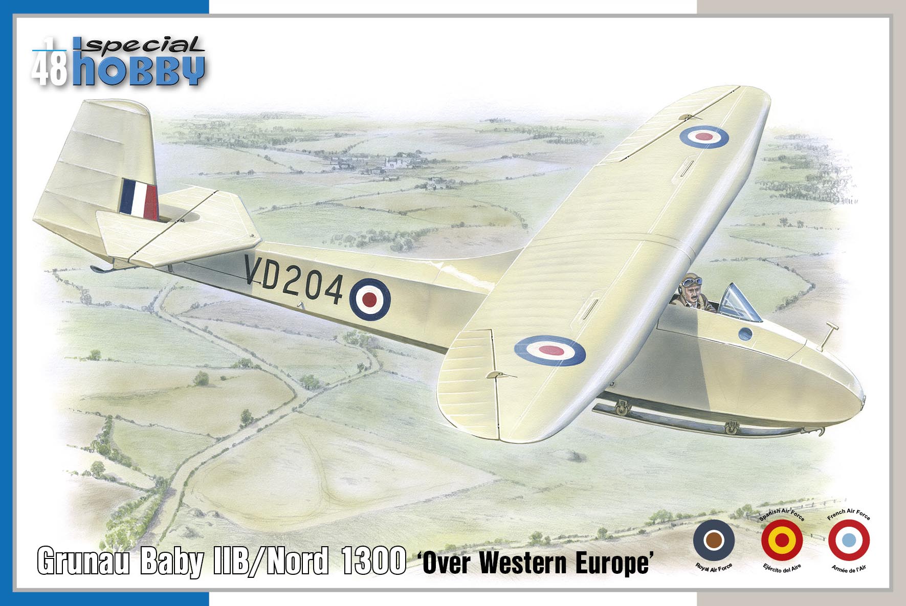 Plastikový model letadla 1/48 Grunau Baby IIB/Nord 1300 'Over Western Europe'