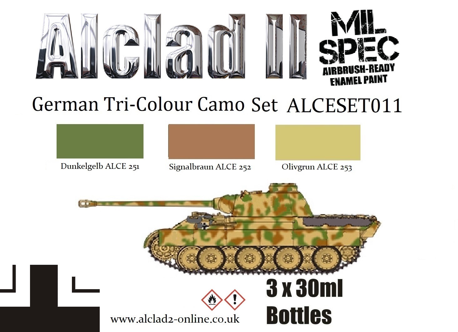 German Late WWII Panzer Camouflage 3x - 30ml