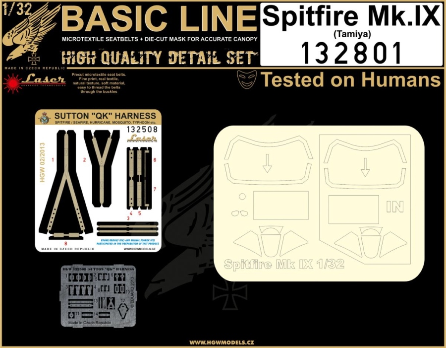 1/32 Spitfire Mk.IX - Basic Line - BASIC LINE: seatbelts + masks Tamiya