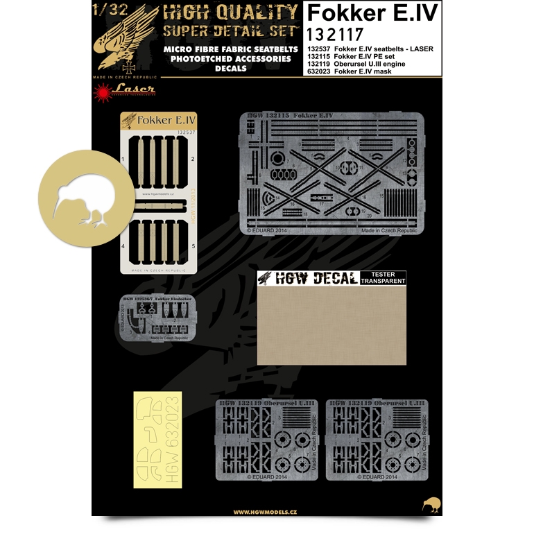 1/32 Fokker E.IV - Super Detail Set - Photo-etched Sets  - Wingnut Wings