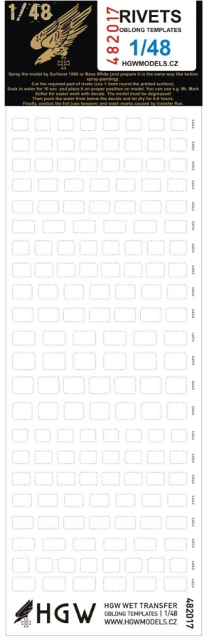 1/48 Oblong Templates - Free Lines of Rivets - oblong patterns in 1/48 scale