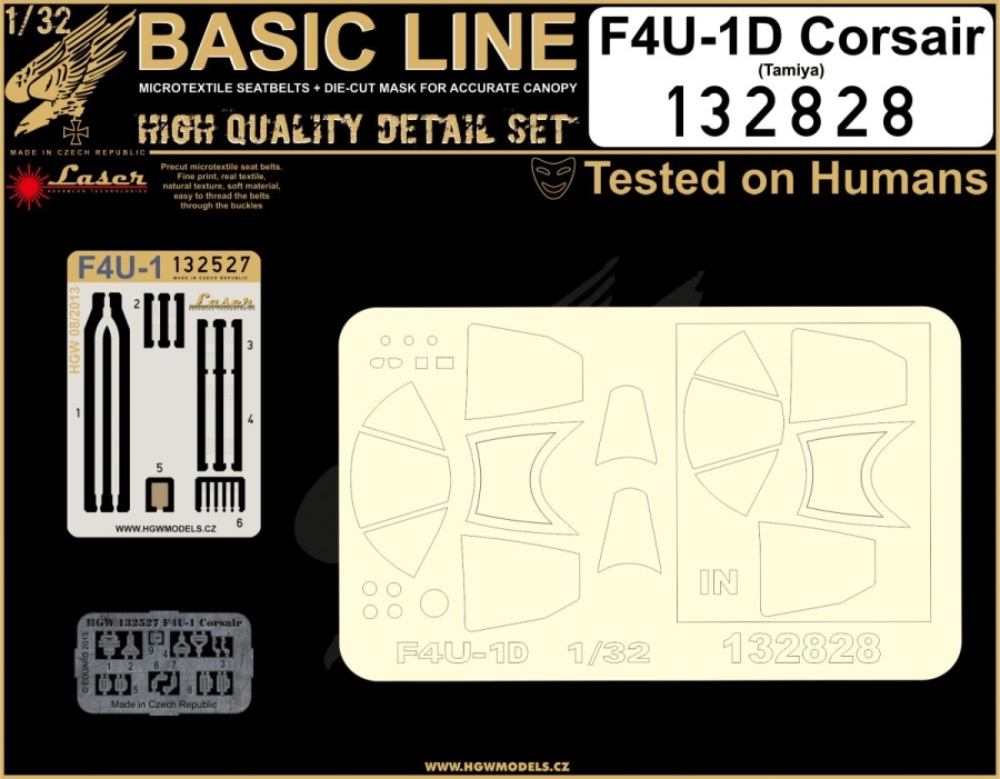 1/32 F4U-1D Corsair - Basic Line - BASIC LINE: seatbelts + masks Tamiya