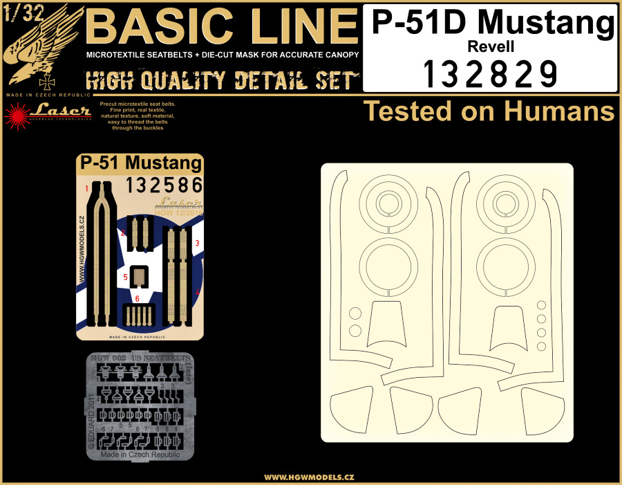 1/32 P-51D Mustang - Basic Line - BASIC LINE: seatbelts + masks Revell