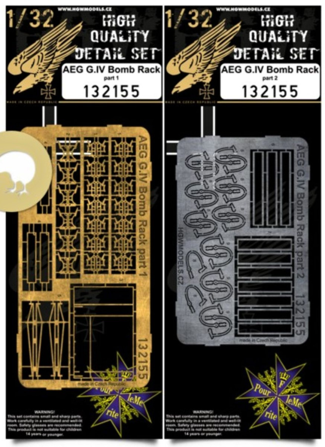 1/32 AEG G.IV - Bomb Rack - Photo-etched Sets  - 2 large frets Wingnut Wings