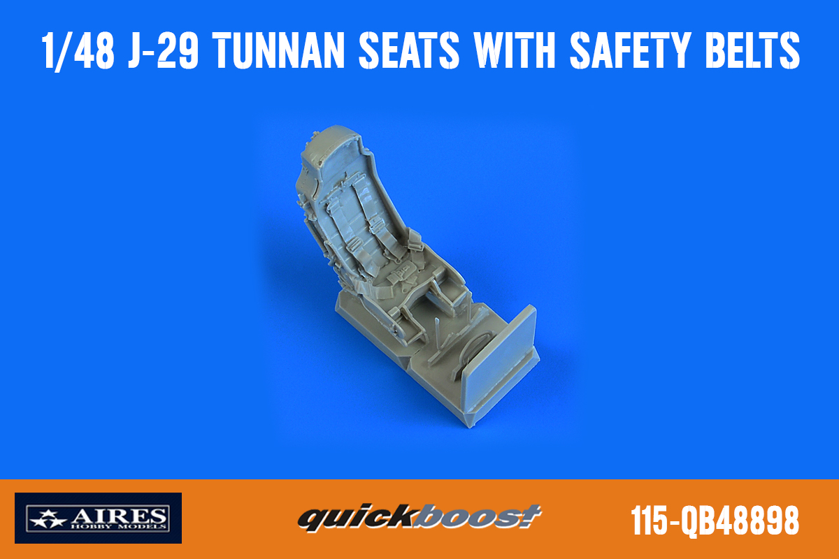 1/48 J-29 Tunnan seats with safety belts for PILOT REPLICAS kit