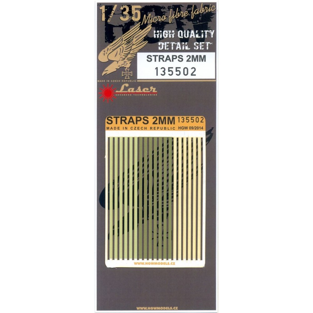 1/35 Straps 2MM - Fabric Belts  - pre-cut (laser) suitable for mltr vehicles