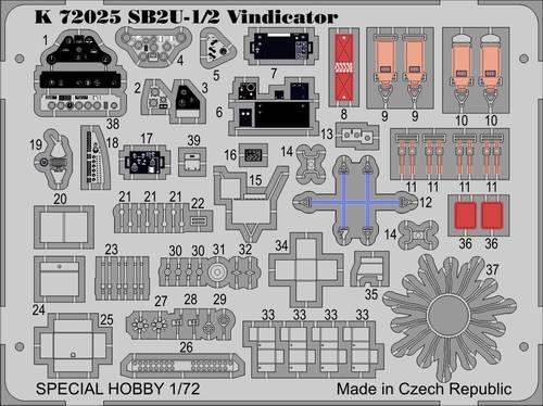 Sada fotoleptů pro plastikový model 1/72 SB2U-1/-2 Vindicator