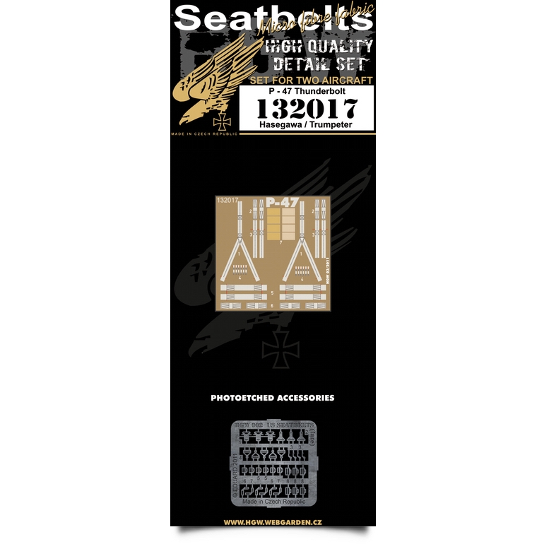 1/32 P-47 Thunderbolt - Fabric Seat Belts  - 2 sets Hasegawa, Trumpeter