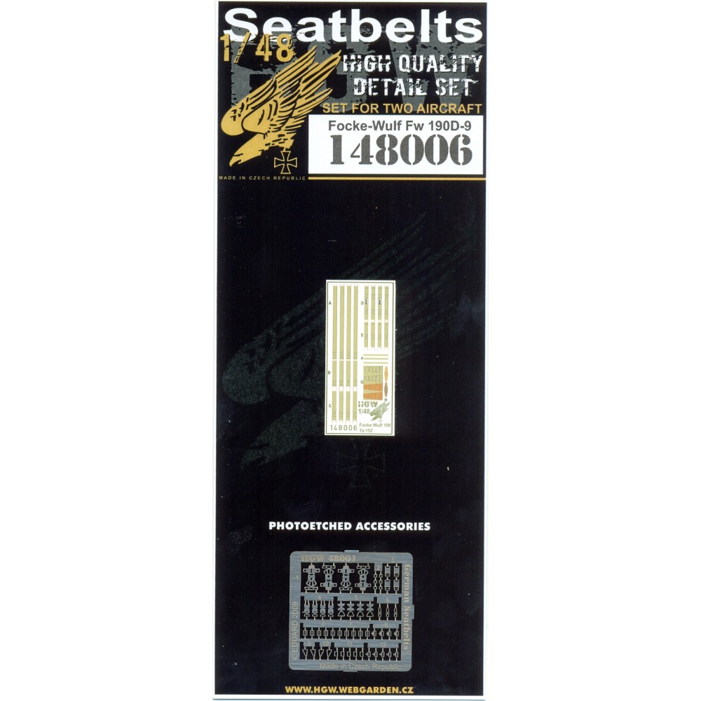 1/48 Focke-Wulf Fw 190D-9 - Microplastic Seat Belts - 2 sets Eduard, Tamiya